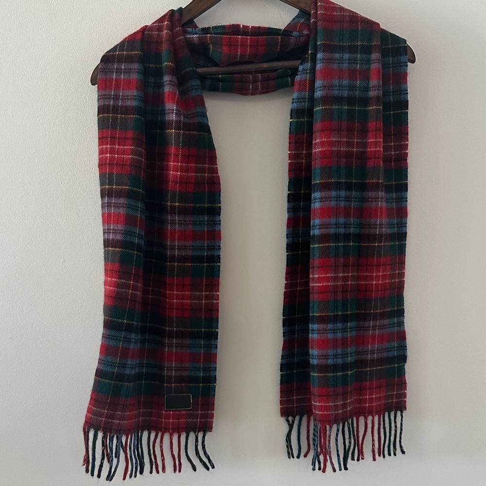Coach Wool Plaid Scarf